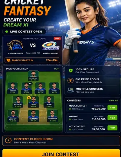 Come (come 11) fantasy cricket & matchday visual 3
